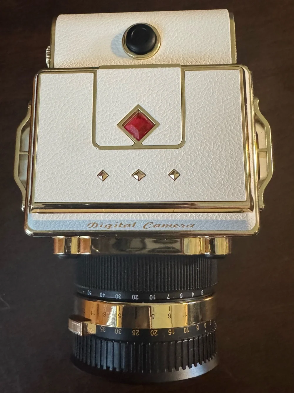 White & Gold Retro look Digital Camera